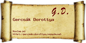 Gercsák Dorottya névjegykártya
